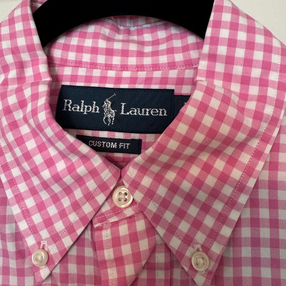 Ralph Lauren Men's Pink Gingham Shirt